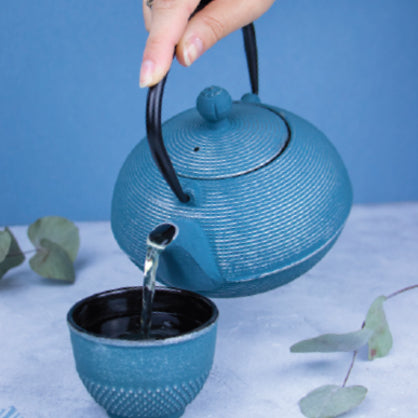 Asagao Teapot - Blue and Gold