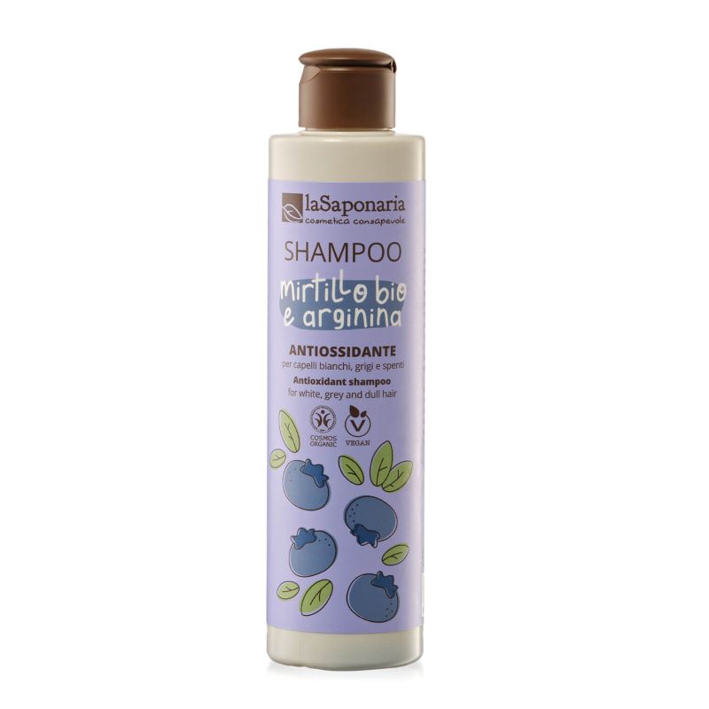 Champú orgánico antioxidante de arándanos y arginina (para cabellos grises)