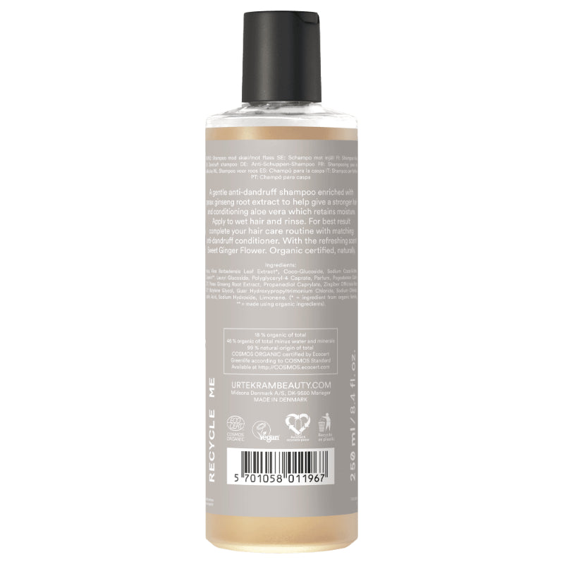 Champô Biológico de Flor de Gengibre da Urtekram com efeito anticaspa da Linha Start Over