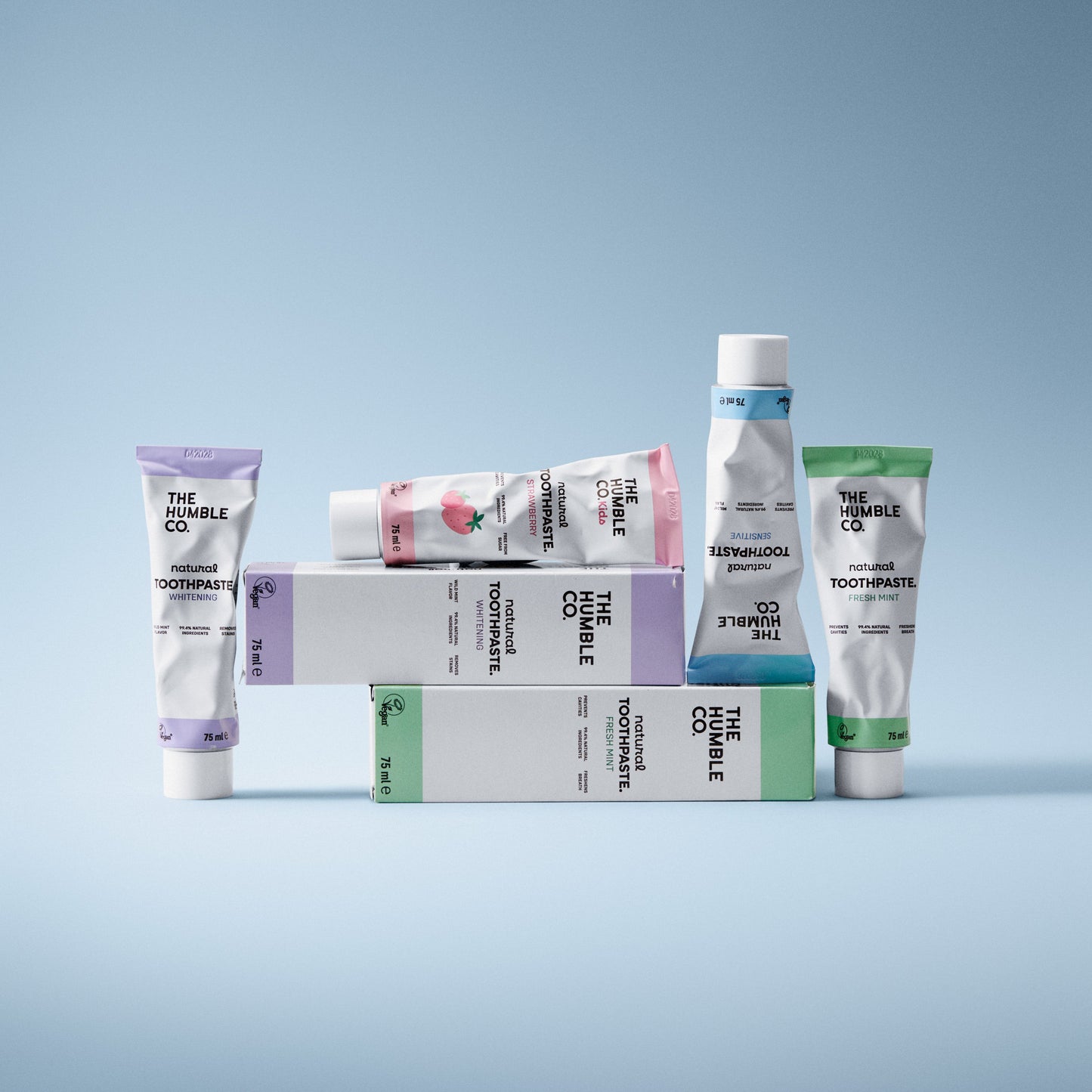 Dentífricos naturais com flúor da The Humble Co.