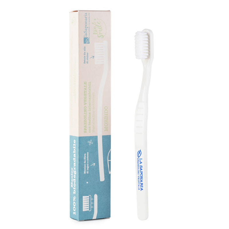 Plant fiber toothbrush with replaceable head (Soft)
