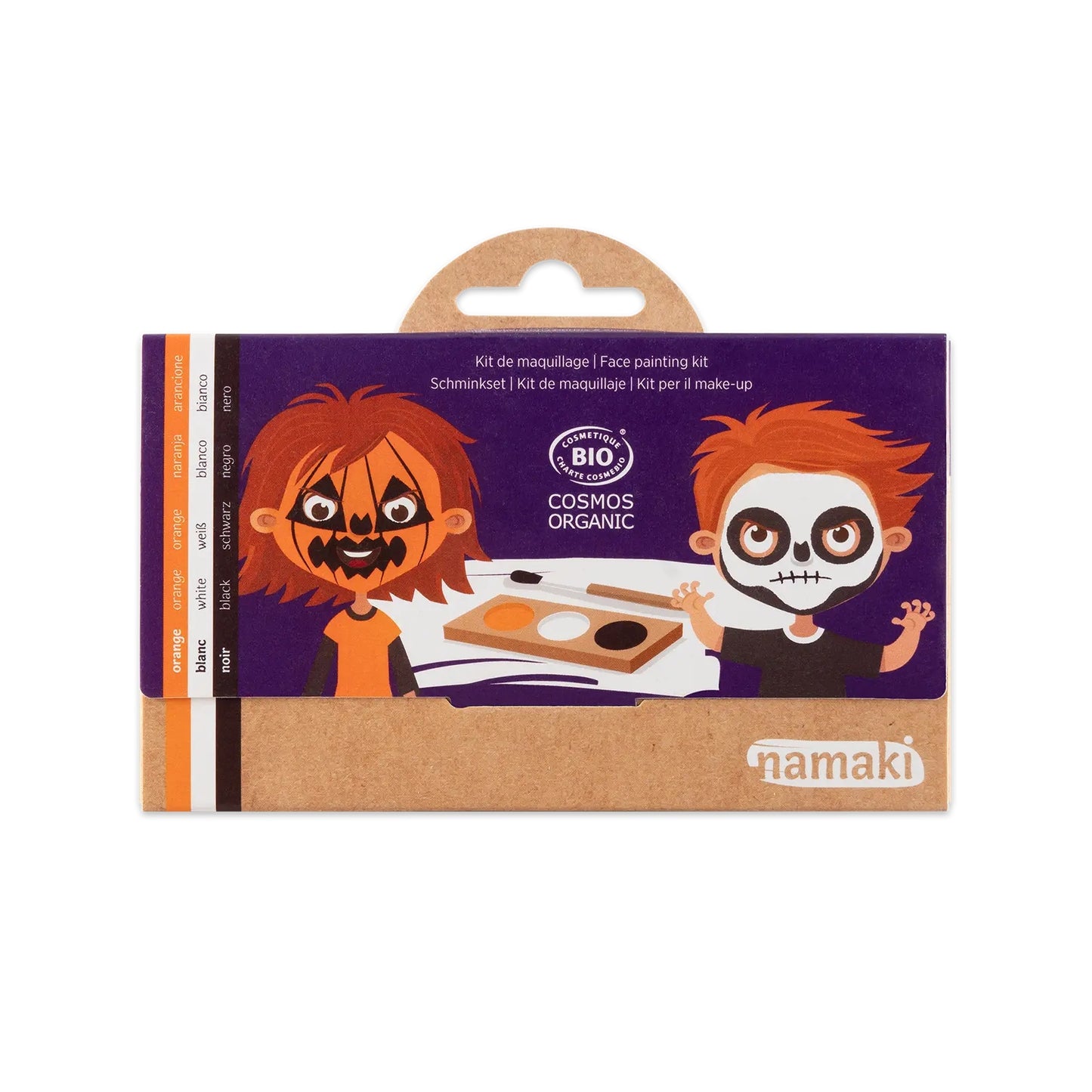 Bio Face Painting Kit 3 colors - Pumpkin & Skeleton