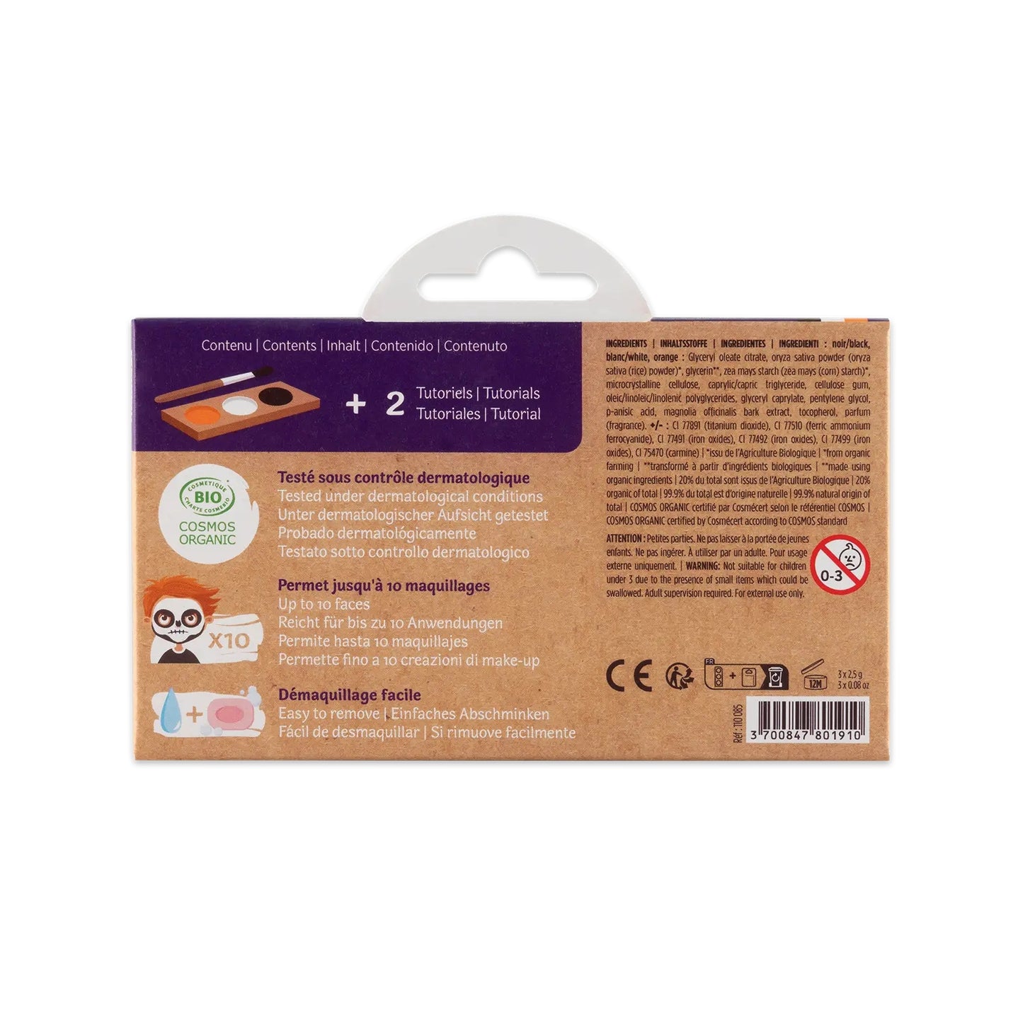 Bio Face Painting Kit 3 colors - Pumpkin & Skeleton