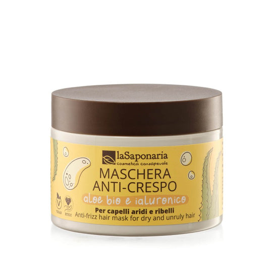 Mascarilla anti-frizz para cabello seco y rebelde - aloe y ácido hialurónico