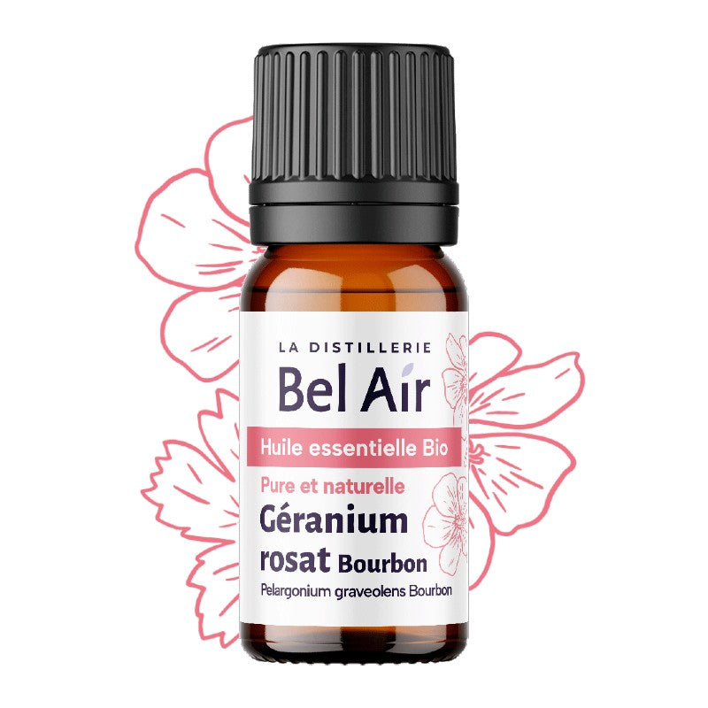 Aceite esencial orgánico de geranio rosa borbón