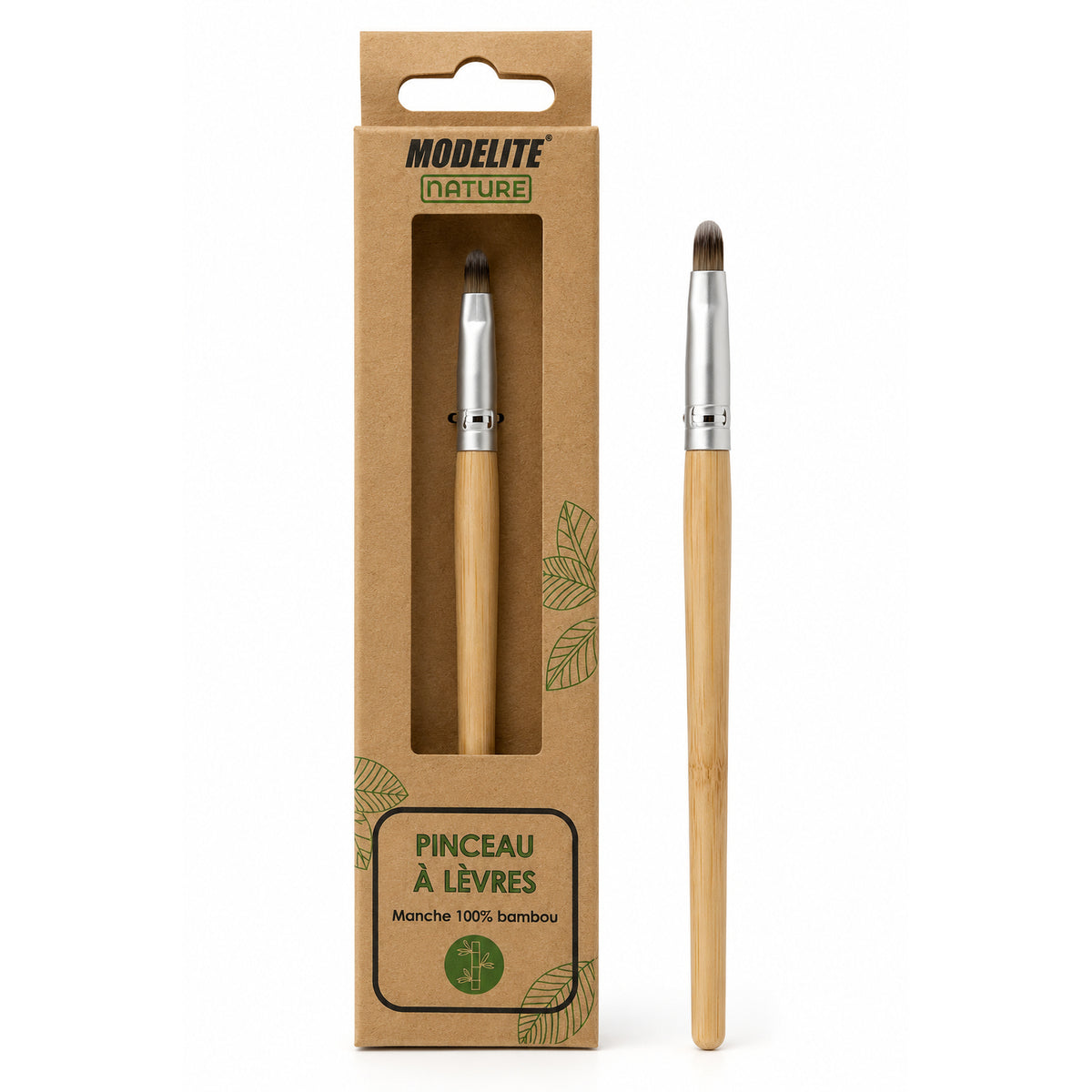 Pincel para Lábios cabo de bambu e cerdas de nylon da Modelite Nature (Bosn to Bio)