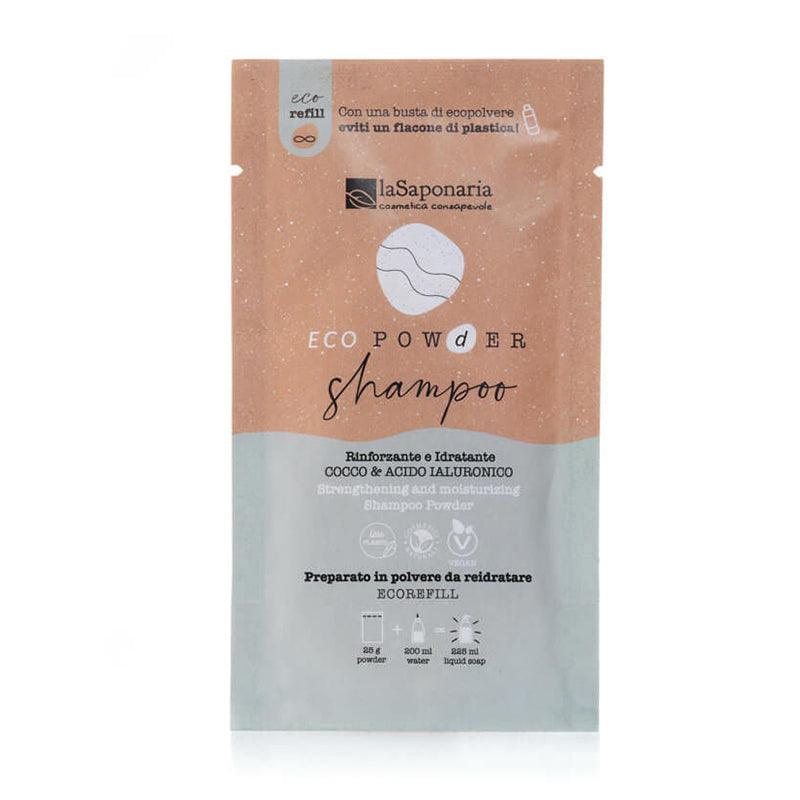 EcoPowder para Champú Hidratante y Fortalecedor (Coco y Ácido Hialurónico)