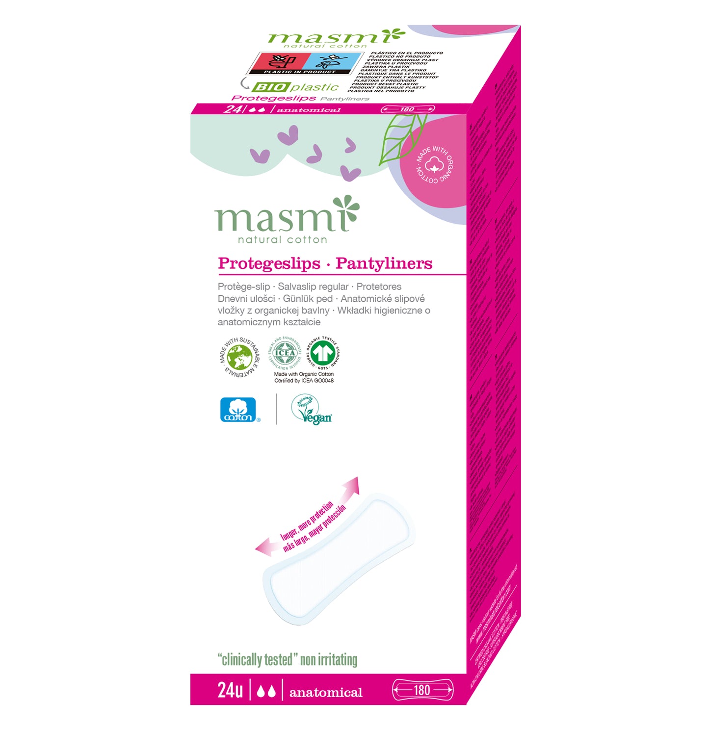 Pensos diários protege slip da Masmi com algodão biológico