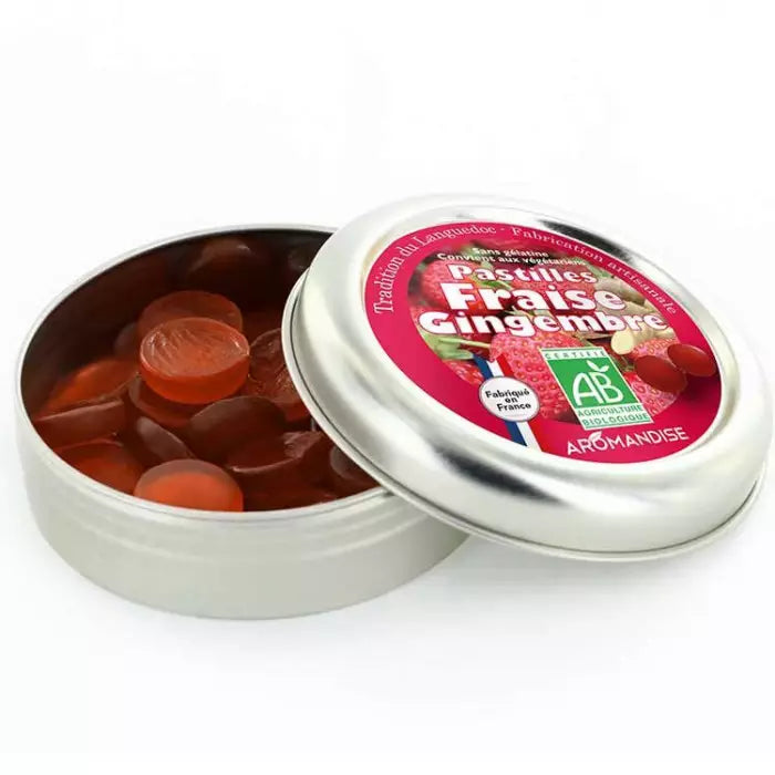 Tabletas Orgánicas de Fresa y Jengibre