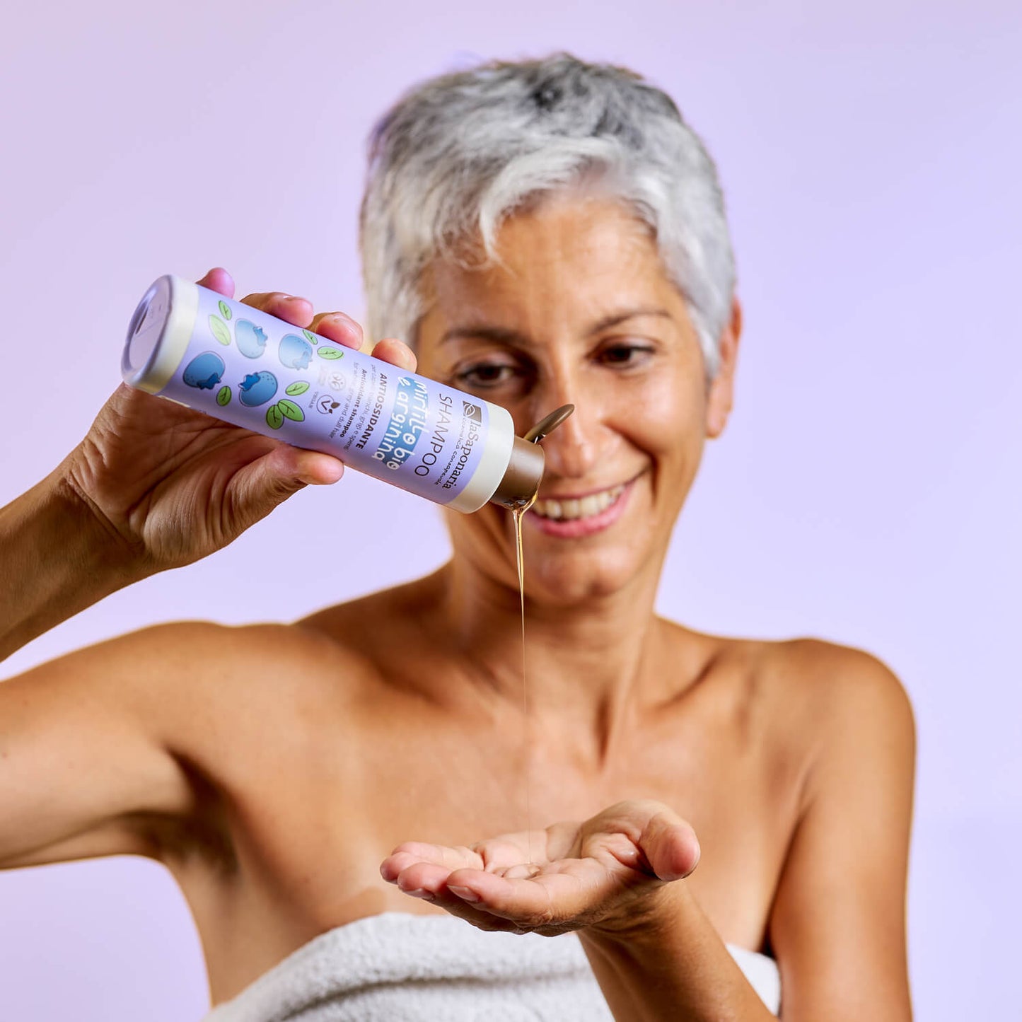 Champú orgánico antioxidante de arándanos y arginina (para cabellos grises)