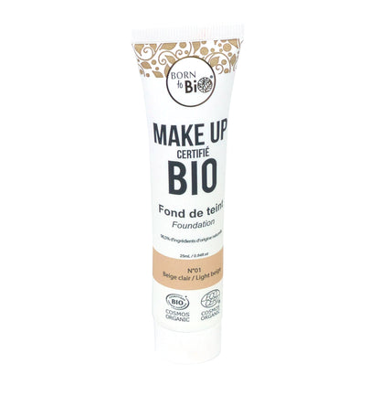 Base de Maquilhagem Biológica da Born to Bio #1 Bege Claro 25 ml