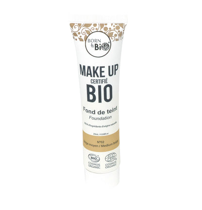 Base de Maquilhagem Biológica da Born to Bio #2 Bege Médio 25 ml