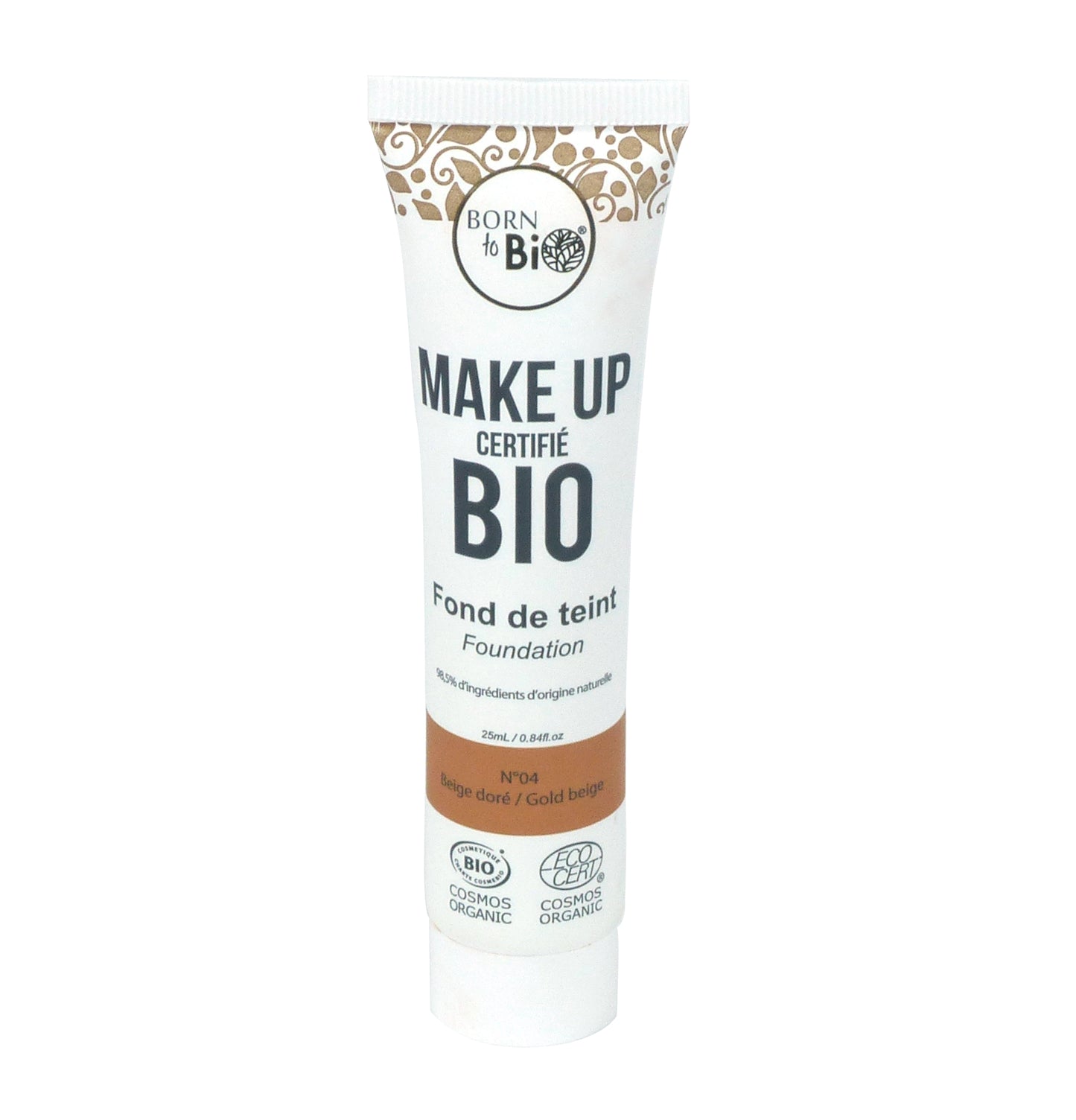 Base de Maquilhagem Biológica da Born to Bio #4 Bege Dourado 25 ml