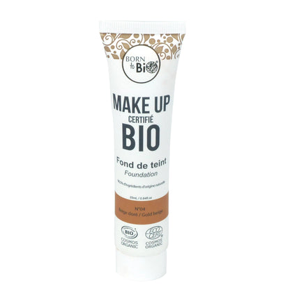 Base de Maquilhagem Biológica da Born to Bio #4 Bege Dourado 25 ml
