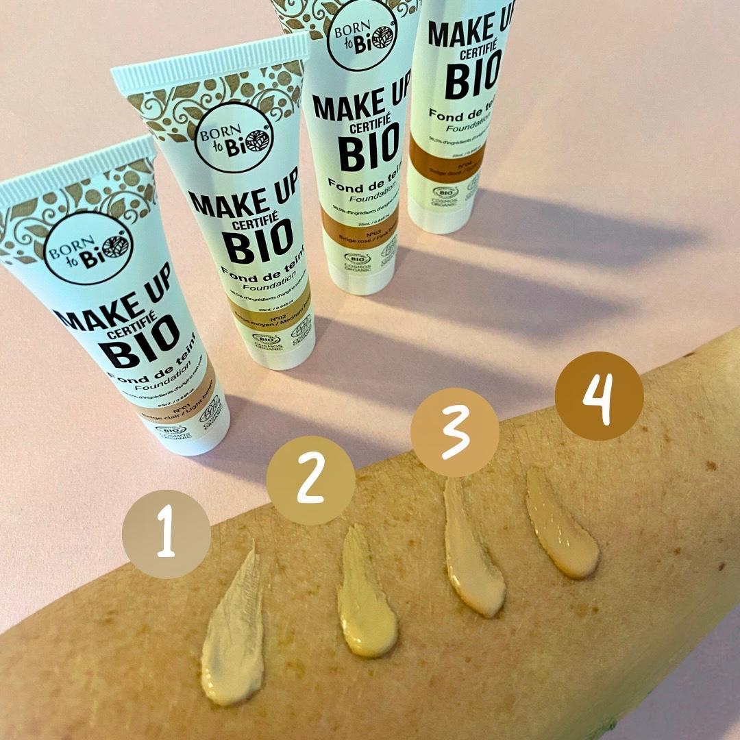 Base de Maquilhagem Biológica da Born to Bio 4 cores disponíveis 25 ml