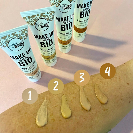 Base de Maquilhagem Biológica da Born to Bio 4 cores disponíveis 25 ml