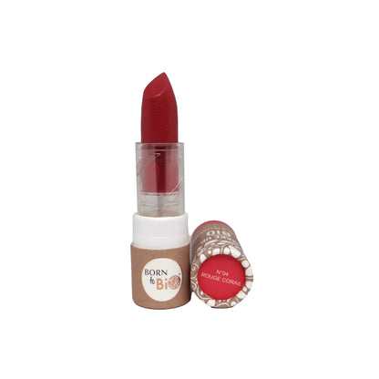 Batom Mate da Born to Bio - #4 Vermelho Coral 3,5g