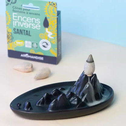 Set de regalo de fuente de incienso invertida - Sándalo