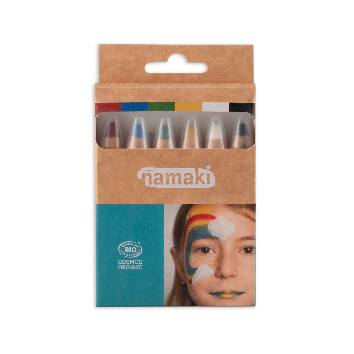 Conjunto de 6 Lápis de Pintura Facial Bio - Arco-íris da Namaki