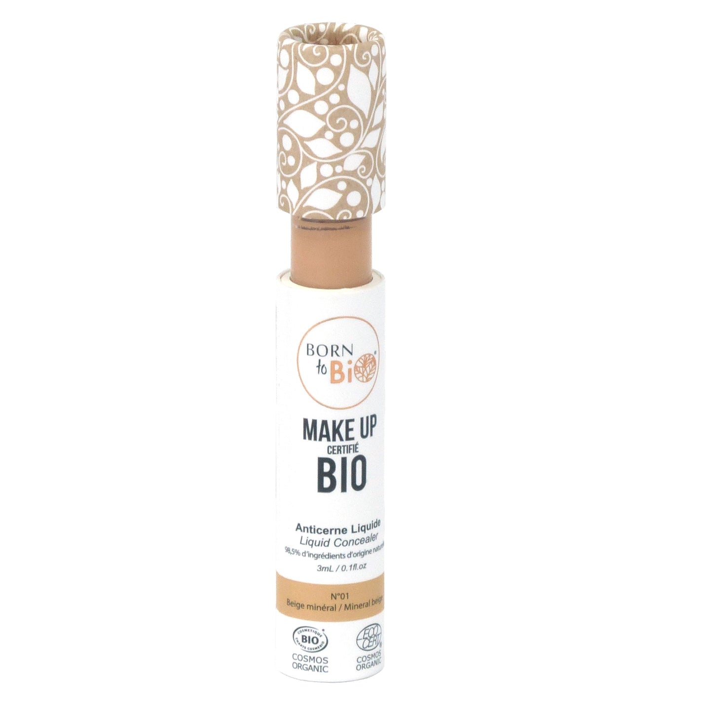 Corretor Líquido Biológico da Born to Bio - #1 Bege Mineral - 3 ml