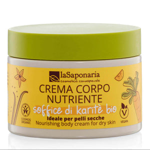 Creme hidratante Corporal Biológico nutritivo de cenoura e baunilha da La Saponaria 