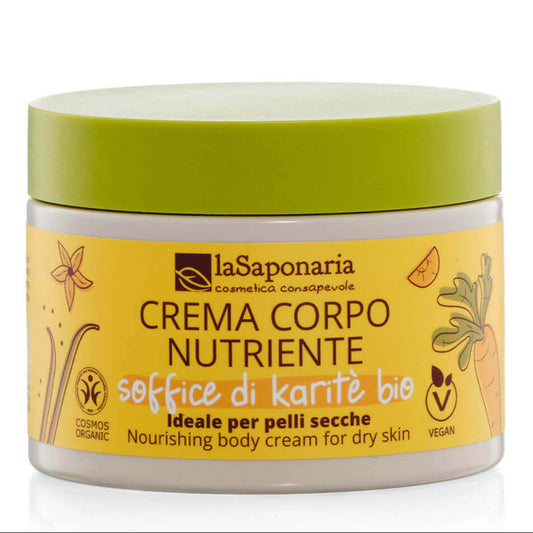 Creme hidratante Corporal Biológico nutritivo de cenoura e baunilha da La Saponaria 