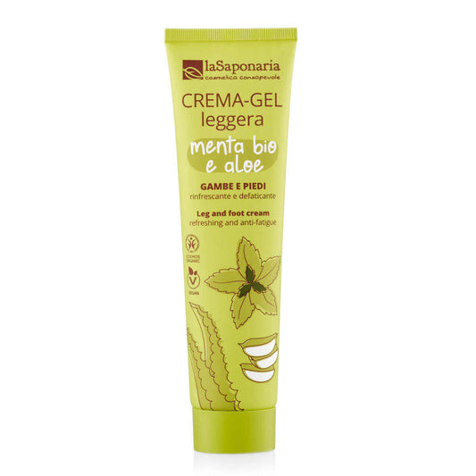 Creme-gel Leve para Pés e Pernas - Menta Bio e Aloe