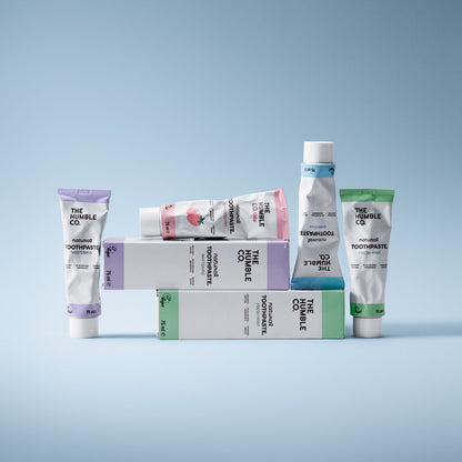 Dentífricos naturais com flúor da The Humble Co.