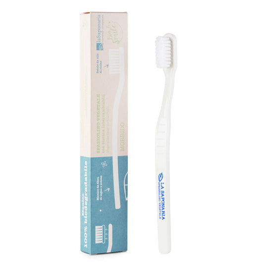 Escova de dentes de fibra vegetal e cabeça substituível (Suave)