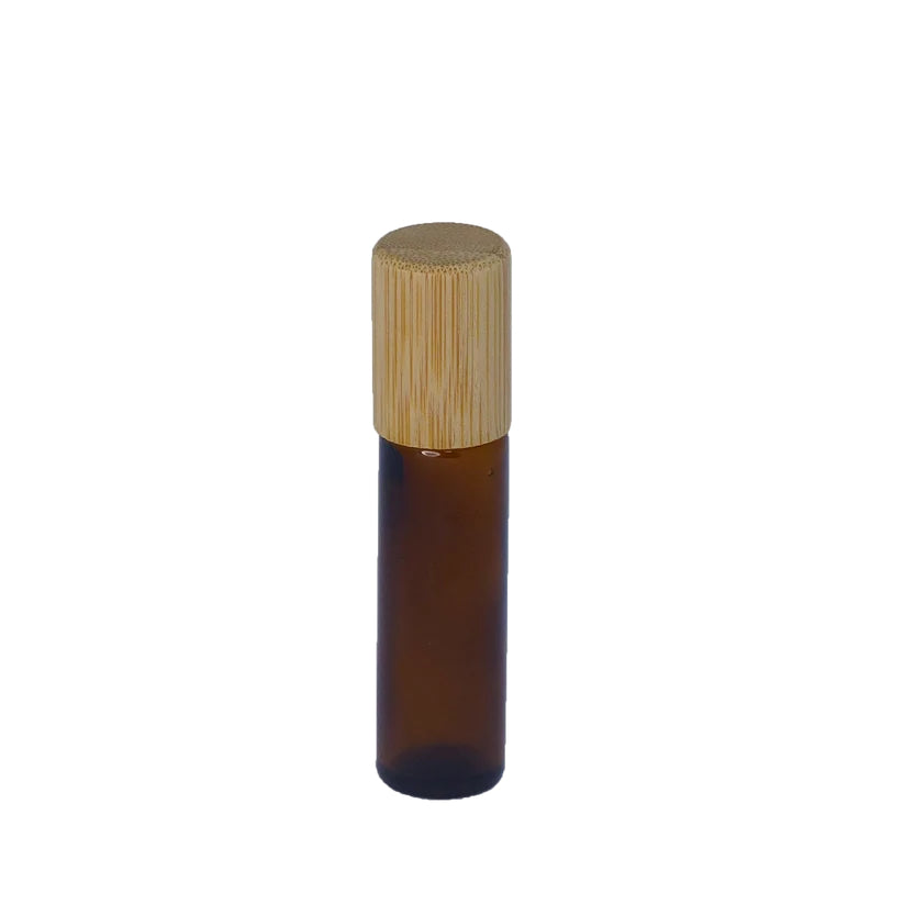 Frasco Aplicador Roll-on 10ml (tampa de bambu) para DIY de óleos essenciais da Born to Bio
