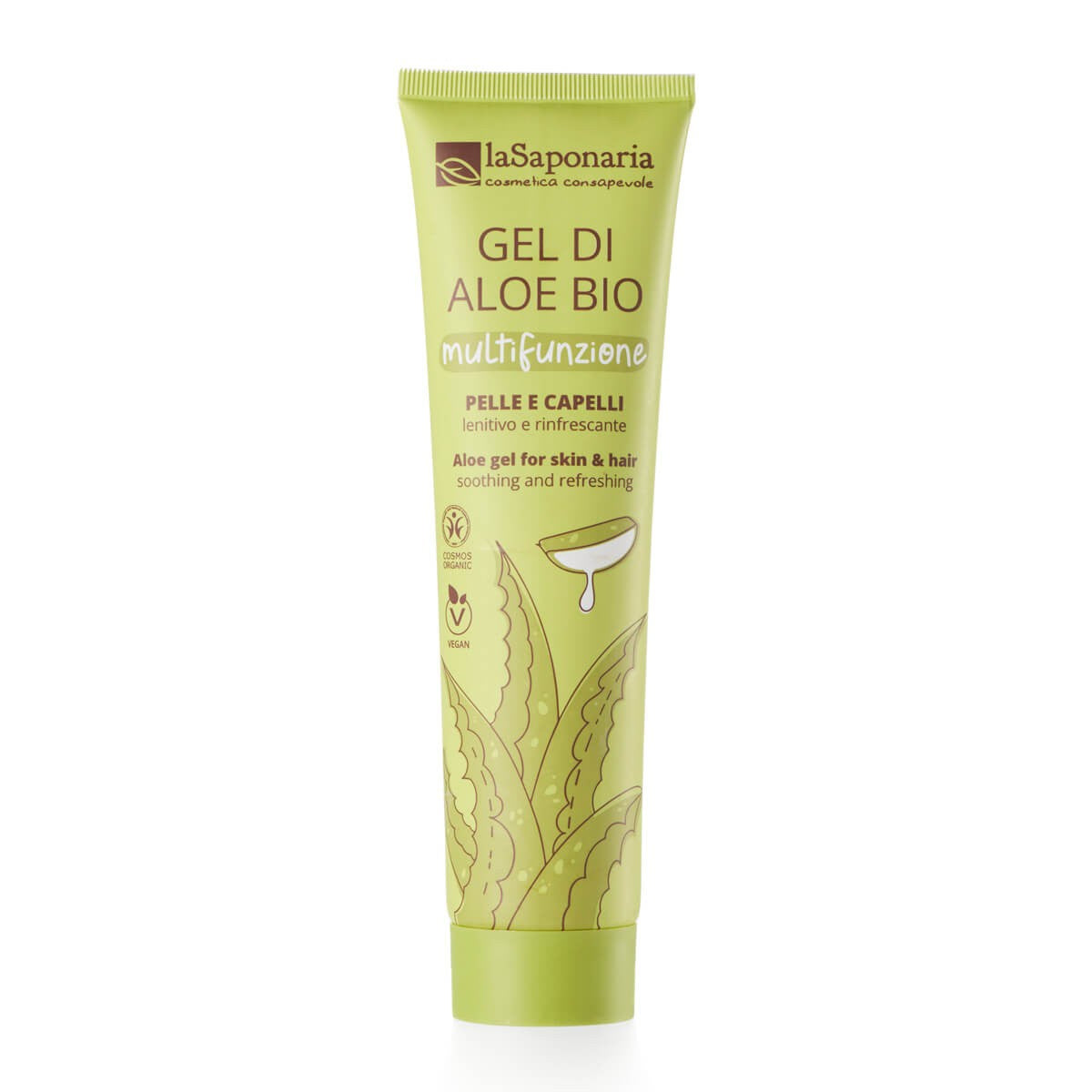 Gel de aloe vera pele e cabelo biológico da La Saponaria