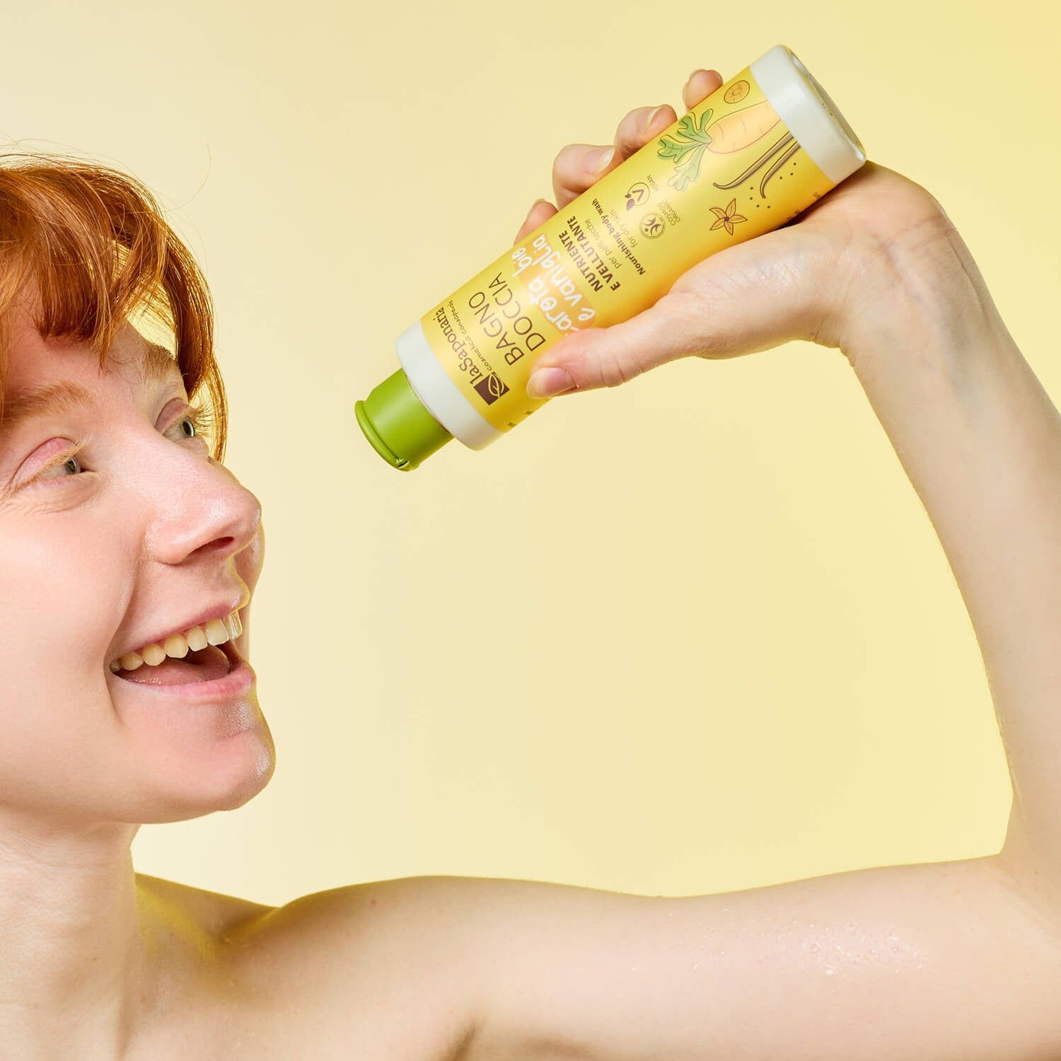 Gel Banho biológico de cenoura e baunilha La Saponaria