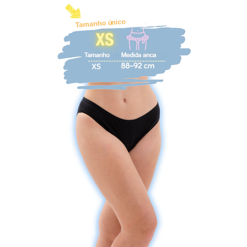 Cueca menstrual TEEN (Modern) - Algodão Biológico - XS