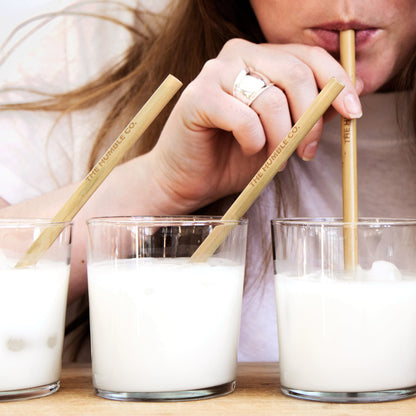 4 Palhinhas de bambu e escovilhão da The Humble Co.