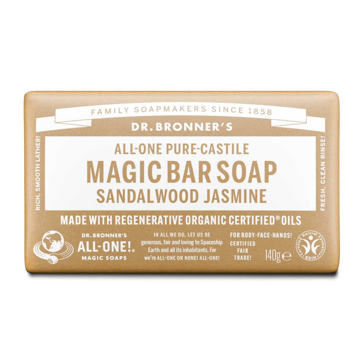 Sabonete em barra biológico Dr. Bronner's Jasmim Sândalo - 140g