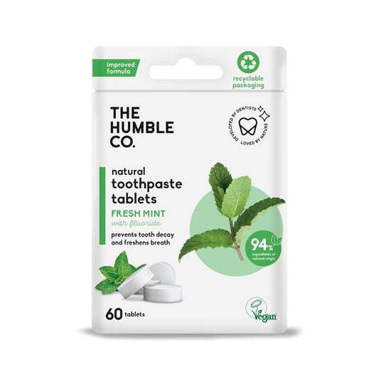 Dentífrico Natural em Pastilhas - Com Flúor - Menta Fresca (60un)