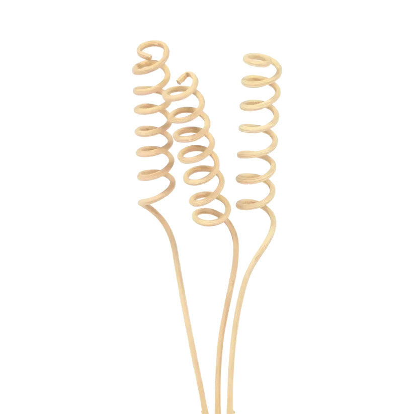 Varetas Difusoras Espirais em Rotim (3 x 24cm) da Bor to Bio para óleos essenciais
