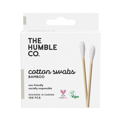Cotonete de bambu e algodão branco biológico da The Humble Co