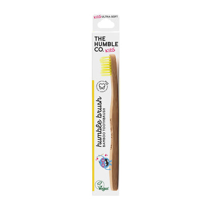 Escova de dentes de bambu para criança com cerdas ultra suaves - amarelo - The Humble Co.