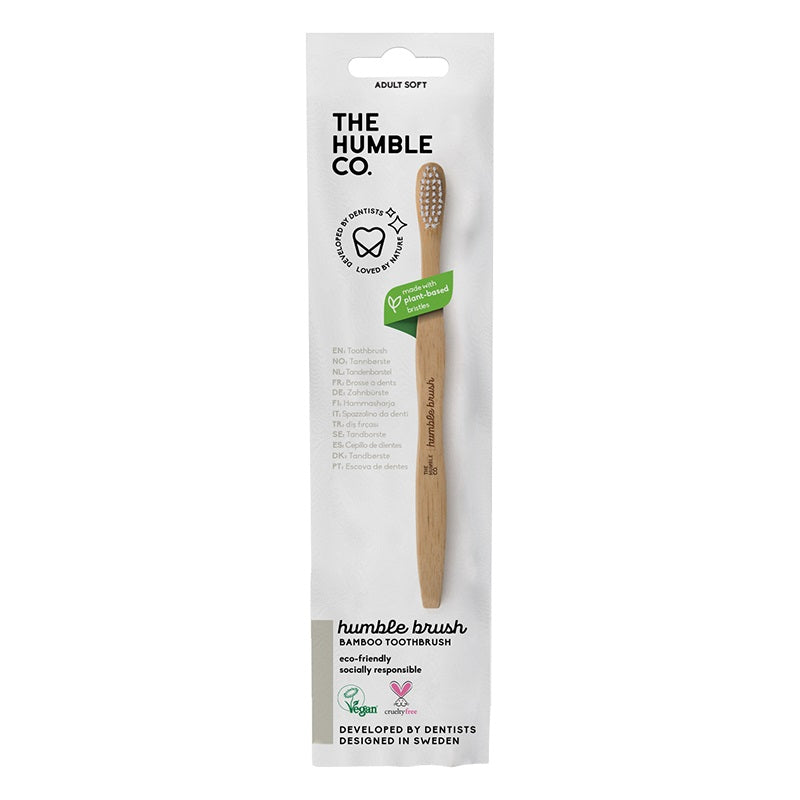 Escova de dentes de bambu Adulto - Suave (Cabo Plano)