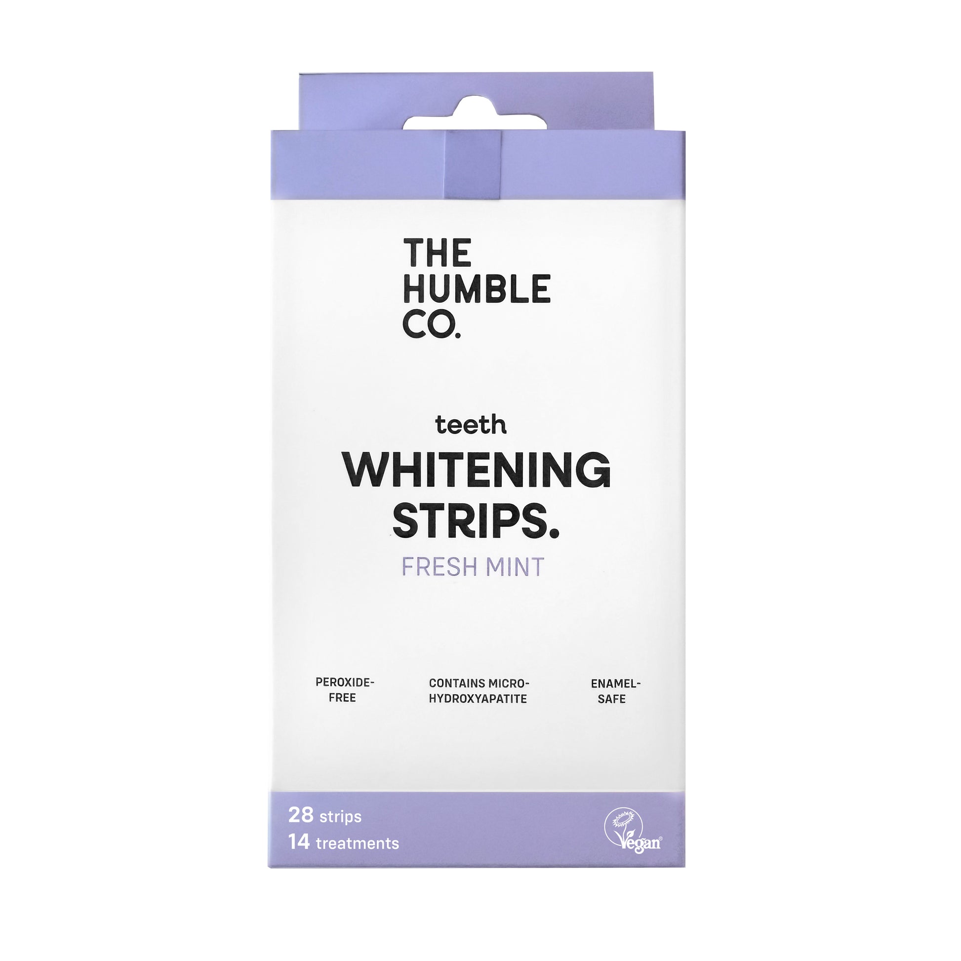 Tiras de branqueamento não abrasivas de menta da The Humble Co. - Tratamento para 14 dias