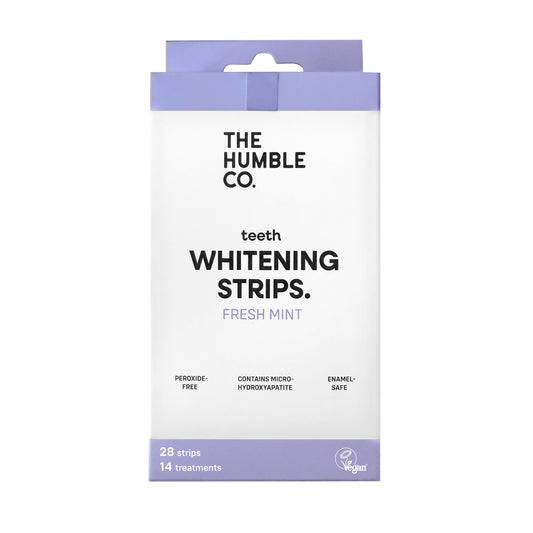Tiras de branqueamento não abrasivas de menta da The Humble Co. - Tratamento para 14 dias